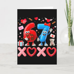 Tarjeta Valentín Seis Siete 67 Xoxo Globo Gen Alfa Meme 