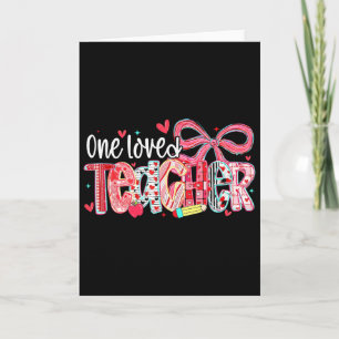 Tarjeta Valentín Uno Profesor Amado Corazón Coqueta Lazo N