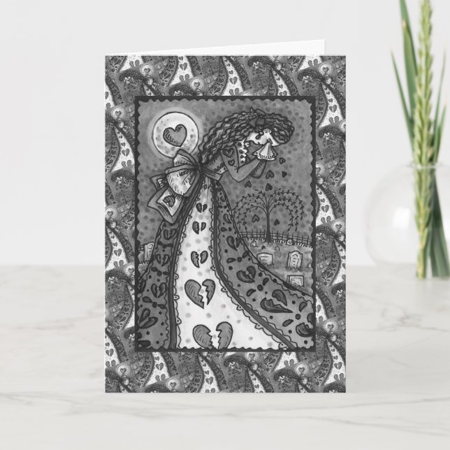 Tarjeta VALENTINA DE PESO DE CORAZÓN ROTO, CEMETERY Blank (Anverso)