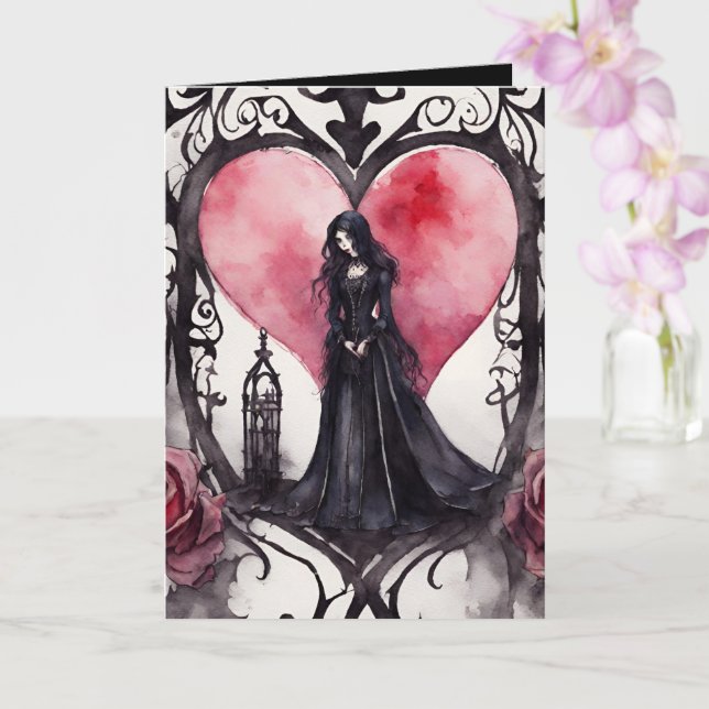 Tarjeta Valentinas góticas (Orquídea)