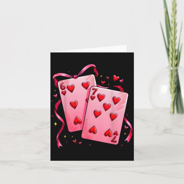Tarjeta Valentine 6 7 Día de San Valentín Juego de Cartas  (Anverso)