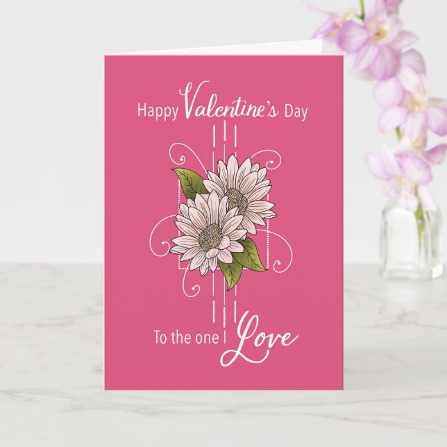 Tarjeta Valentine al que amo las flores rosas (Orquídea)