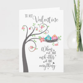 Tarjeta Valentine Bird Nest cuando nos tengamos