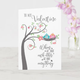 Tarjeta Valentine Bird Nest cuando nos tengamos