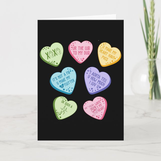Tarjeta Valentine Cardiology Nurse Conversation Hearts Can (Anverso)