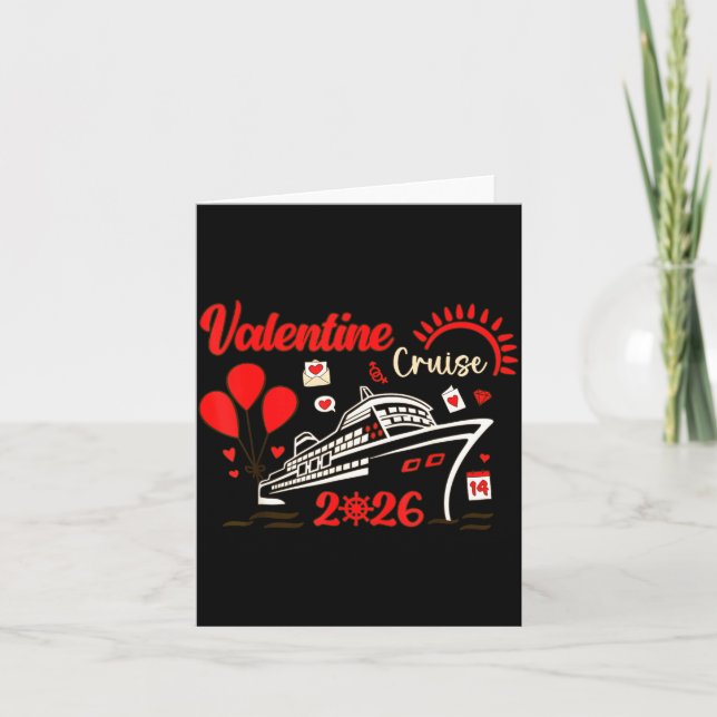 Tarjeta Valentine Cruise 2026 Funny For Couples Matching H (Anverso)