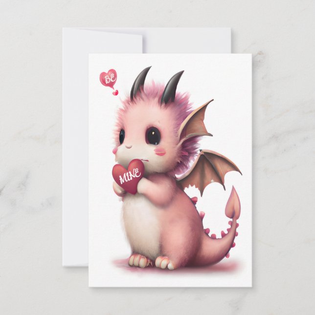 Tarjeta Valentine Cute Dragon (Anverso)