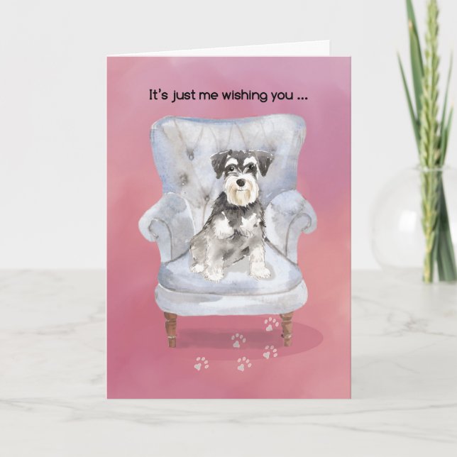 Tarjeta Valentine de perro sentado en la presidencia (Anverso)