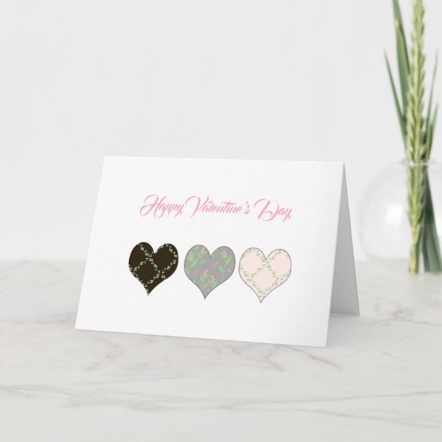 Tarjeta Valentine de tres corazones (Anverso)