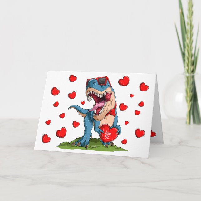Tarjeta Valentine Dinosaur (Anverso)