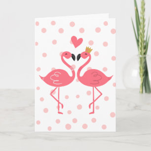 Tarjeta Valentine Flamingos   ¿No serás mía?