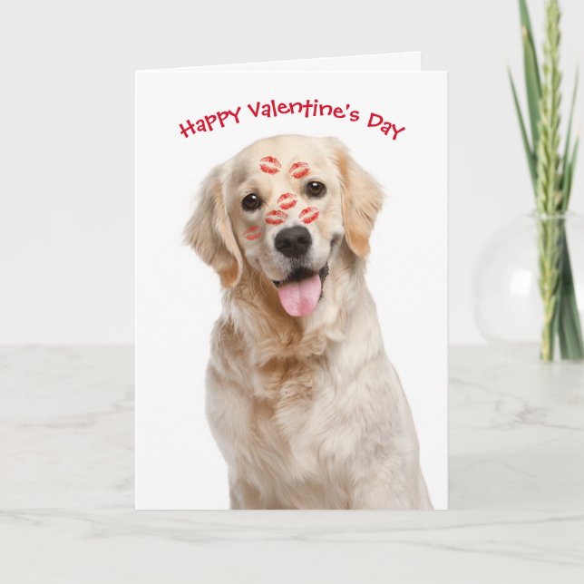 Tarjeta Valentine Golden Retriever (Anverso)