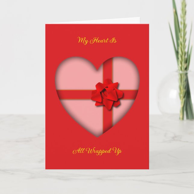 Tarjeta Valentine Heart Folded Greeting Card (Anverso)