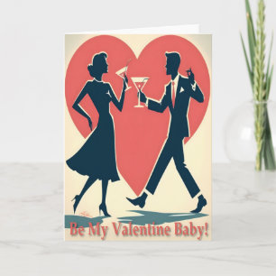 Tarjeta Valentine Hip Martini Pareja de baile de mediados