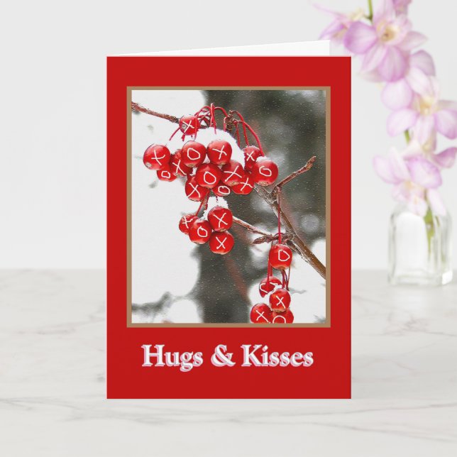 TARJETA VALENTINE HUGS & KISSES DE GRANDMA Y GRANDPA (Orquídea)