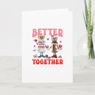 Tarjeta Valentine Mejor Juntos Enfermera Lazo Rosa Moderno