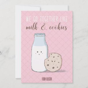 Tarjeta Valentine Milk y Cookies