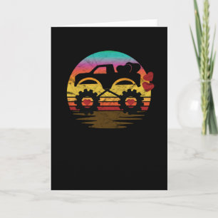 Tarjeta Valentine Monster Truck Love Retro Vintage Men