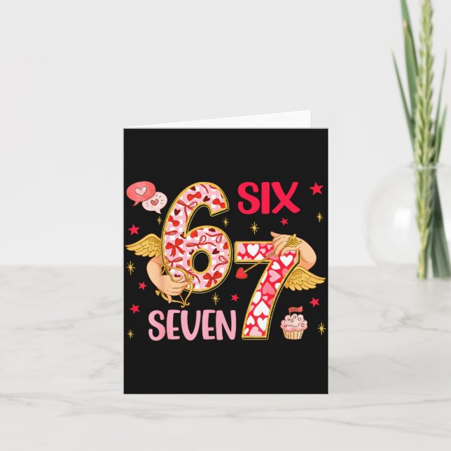 Tarjeta Valentine Nge 67 Funny Saying Six Seven Valentine' (Anverso)