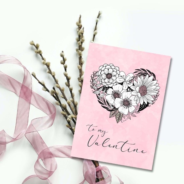 Tarjeta Valentine para cualquier persona Flor Corazón con  (Subido por el creador)