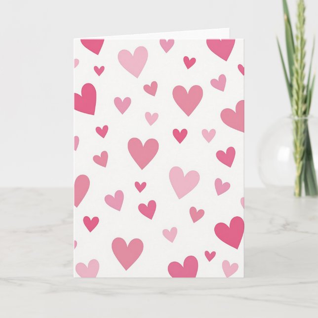 Tarjeta Valentine Pink Hearts Card (Anverso)