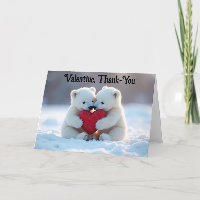 Tarjeta Valentine Polar Bear Cubs Greeting Card (Anverso)