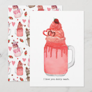 Tarjeta Valentine Red Velvet Milkshake I Love You Pun Card