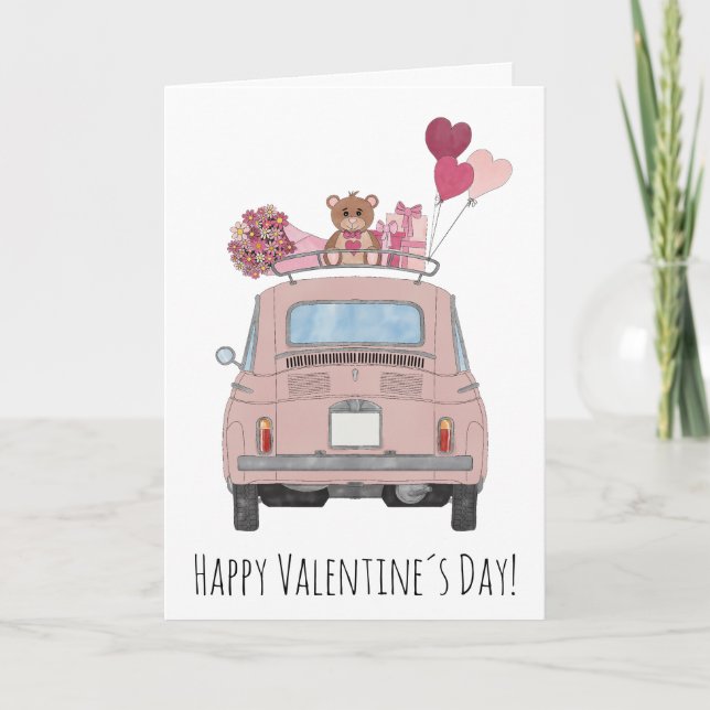 Tarjeta Valentine Retro Fiat 500 (Anverso)