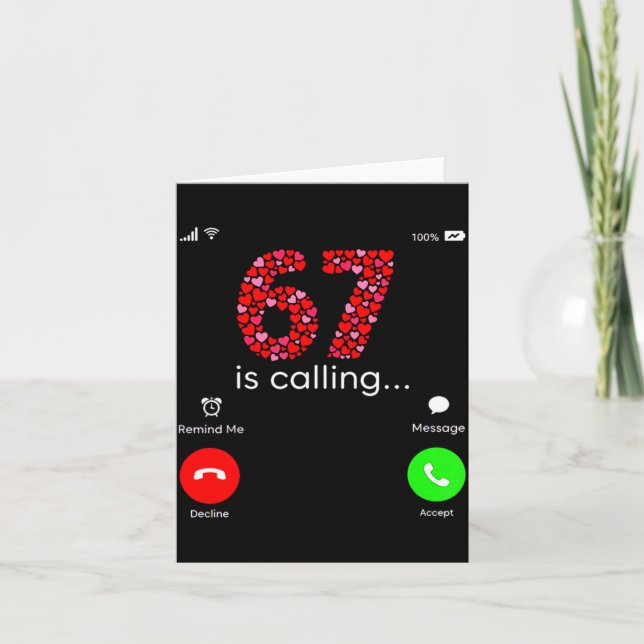 Tarjeta Valentine’s Day 6-7 Meme Six Seven 6 7 Valentine H (Anverso)