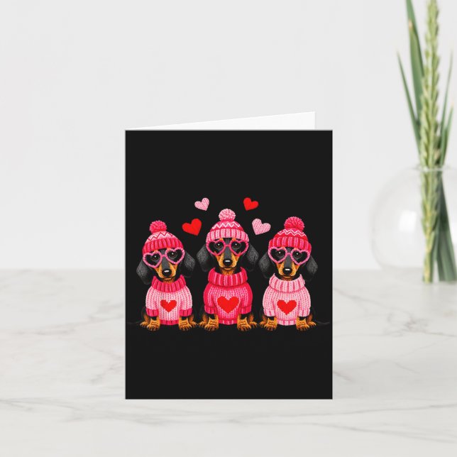 Tarjeta Valentine’s Day Dog Cute Dachshund Dogs For Dog Mo (Anverso)