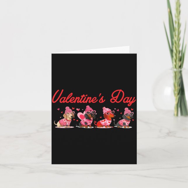 Tarjeta Valentine’s Day Dog Cute Dachshund Dogs For Dog Mo (Anverso)
