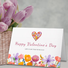Tarjeta Valentine’s Day for Him - Floral Heart Flower