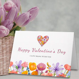 Tarjeta Valentine’s Day for Husband - Floral Heart Flower