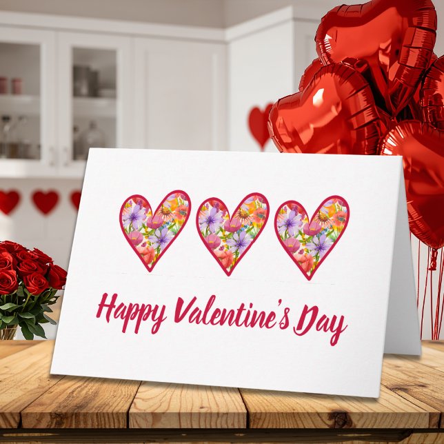Tarjeta Valentine’s Day for Wife - Floral Hearts Love (Subido por el creador)