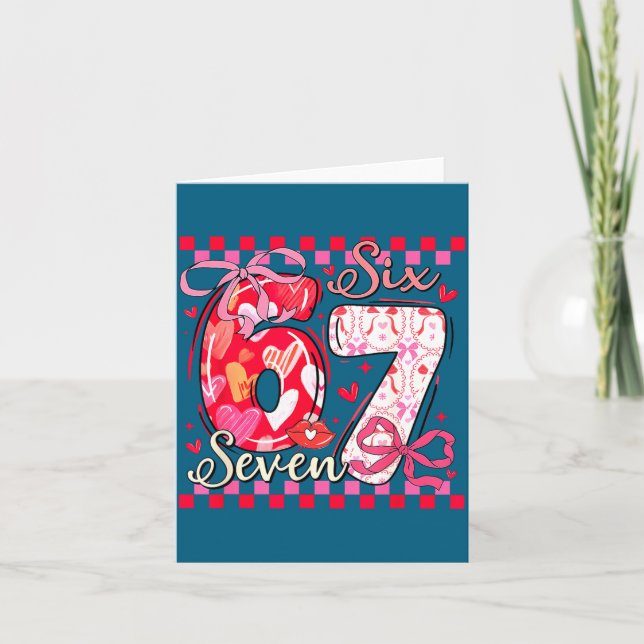 Tarjeta Valentine’s Day Funny 67 Meme Six Seven 6 7 Valent (Anverso)
