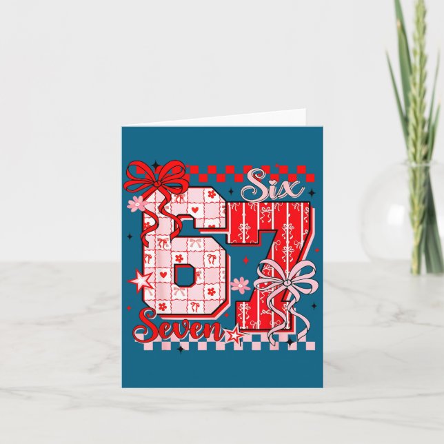 Tarjeta Valentine’s Day Funny 67 Meme Six Seven 6 7 Valent (Anverso)