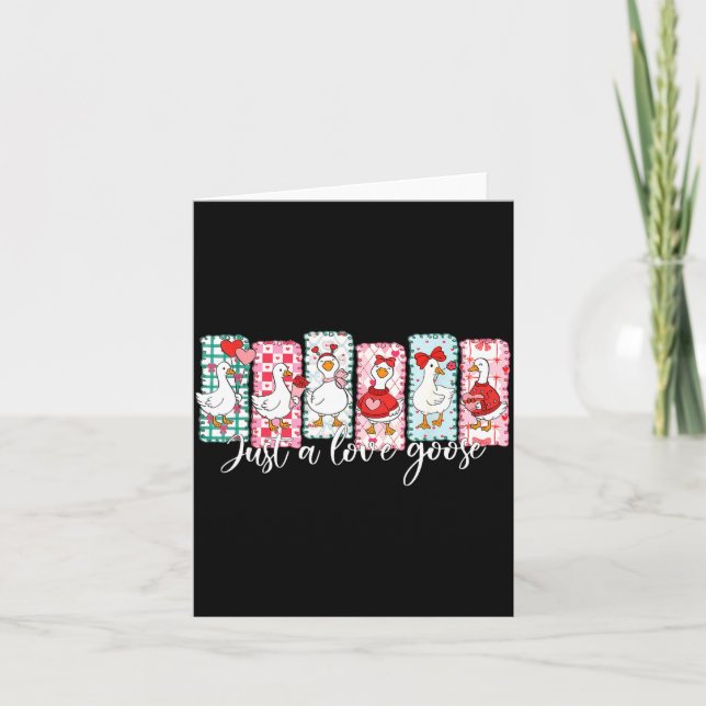 Tarjeta Valentine’s Day Silly Goose Love Season Just A Lov (Anverso)