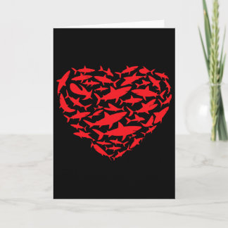 Tarjeta Valentine Sharks Heart Sea Animal Lover Ocean Wild