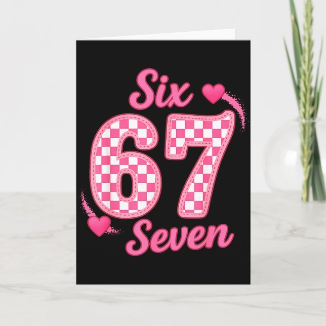 Tarjeta Valentine Six Seven Funny 67 Meme Gen Alpha Slang  (Anverso)
