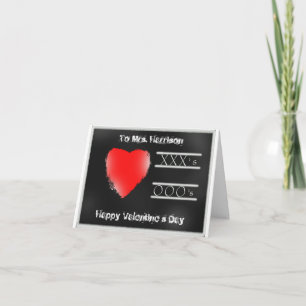 Tarjeta Valentine Teacher Chalkboard