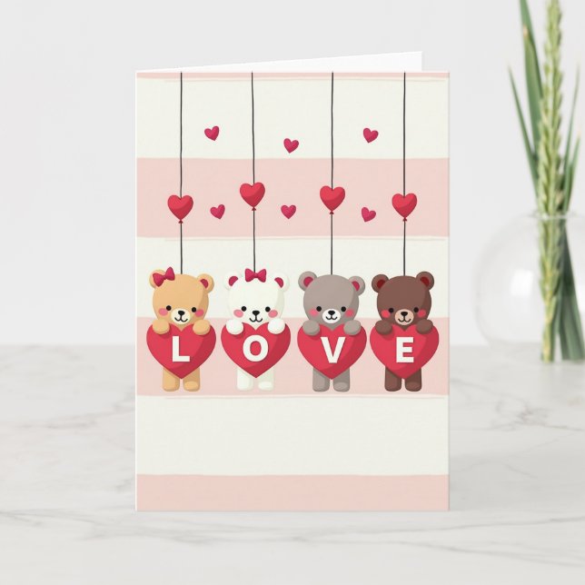 Tarjeta Valentine Teddy Bear Love Card (Anverso)