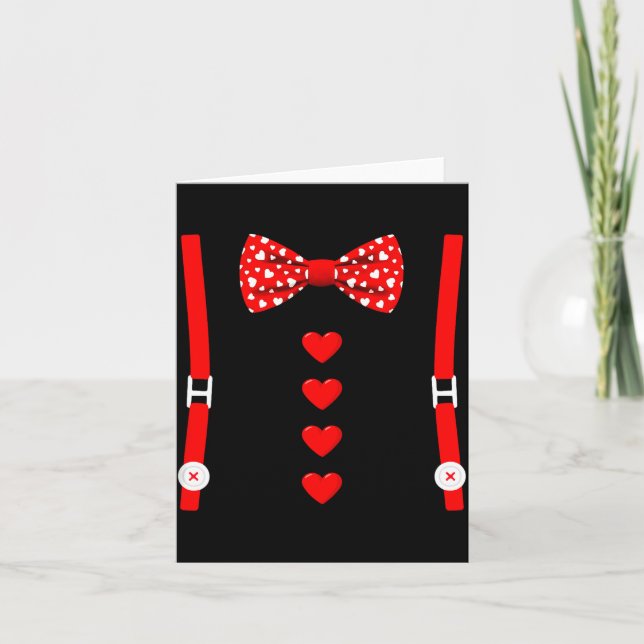 Tarjeta Valentine Tuxedo Heart Outfit Funny Love  (Anverso)