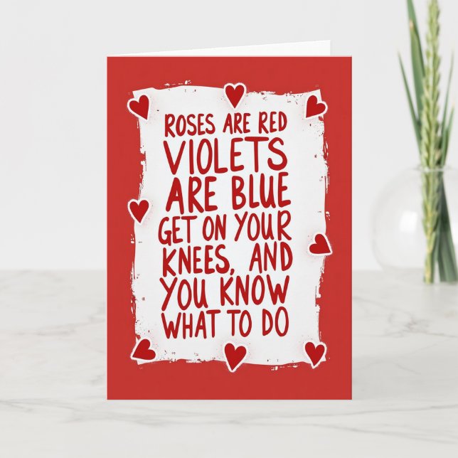 Tarjeta Valentines Adult Roses Are Red Card (Anverso)
