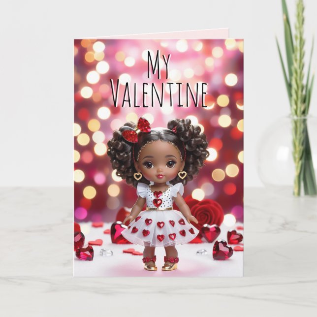 Tarjeta Valentines Cute Doll Valentines (Anverso)