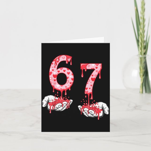 Tarjeta Valentines Day 67 Meme Six Seven 6 7 Valentine Hea (Anverso)