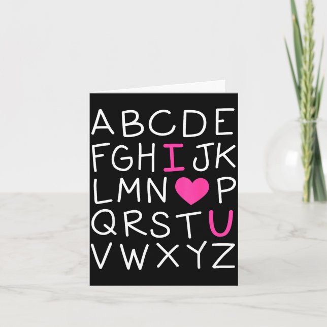 Tarjeta Valentines Day Abc I Love You Alphabet Teacher Gir (Anverso)
