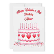 Valentine's Day Birthday Cake Customizable Candles