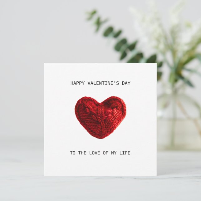 Tarjeta VALENTINES DAY CARD to the love of my life (Anverso de pie)