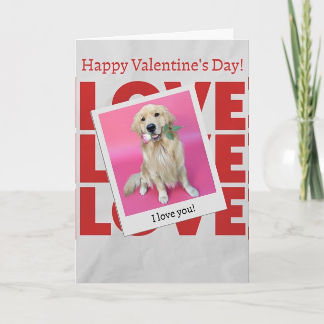 Tarjeta Valentine's Day card with dog (Anverso)