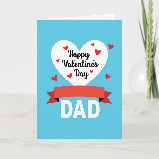 Tarjeta Valentines Day Dad Hearts Card (Anverso)